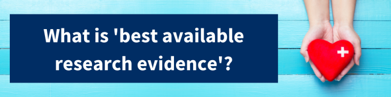 What is ‘best available research evidence’?